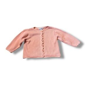 Gymboree Vintage 1999 Pink Knit Cardigan Girls Size Small Scallop Trim
